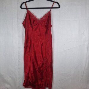 Vintage Cacique Red Lace babydoll Cami size small